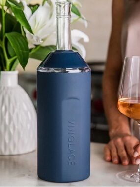 Vinglace Navy Blue Wine Chiller Sleeve - Sleek Insulated Bottle Cooler